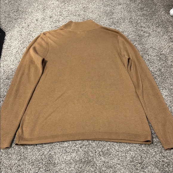 NWOT J Jill Camel-Colored Silk/Cotton blende Lightweight Sweater - Picture 6 of 7